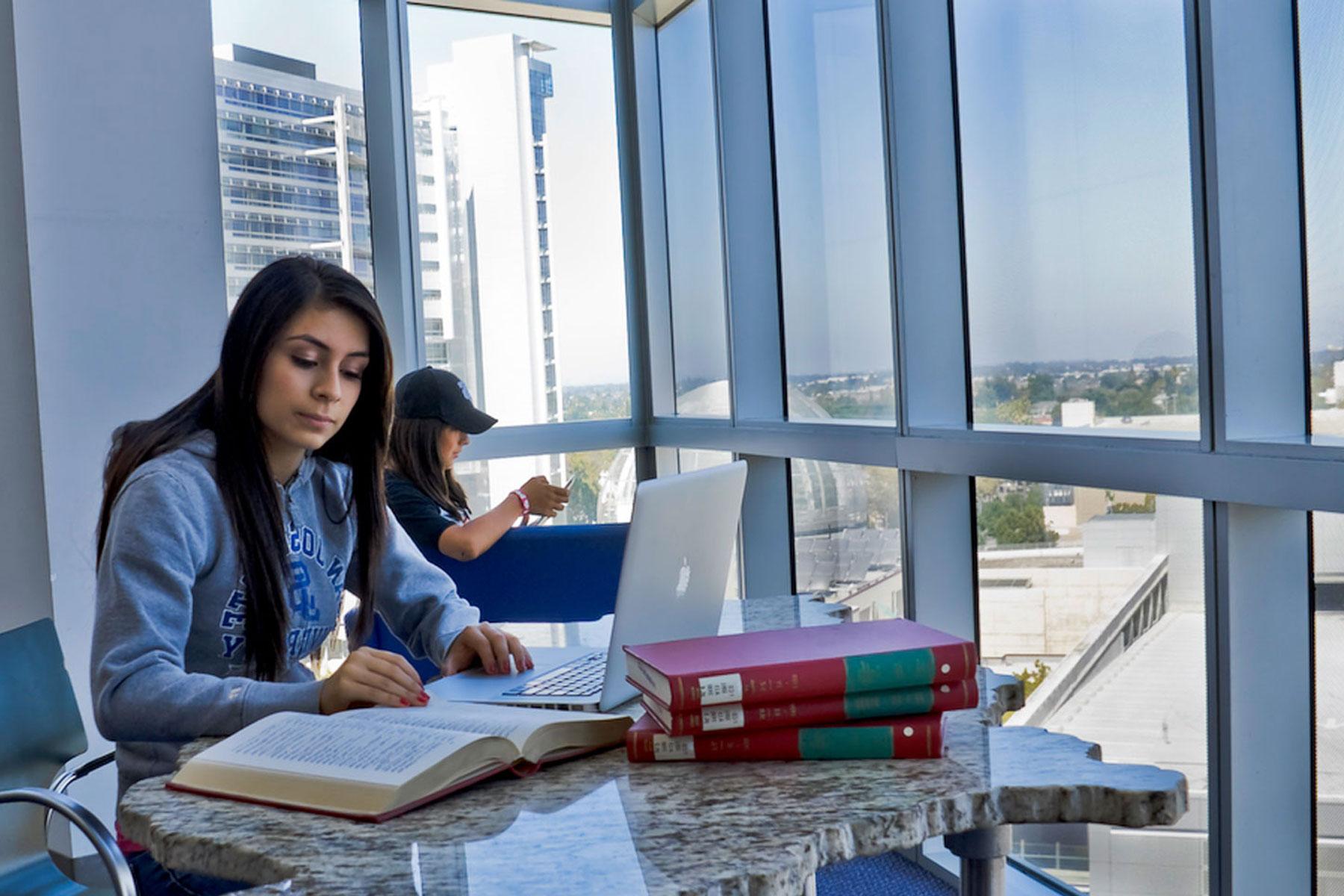 student studying